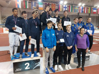 Teams medallists in men epee with Fair play award
